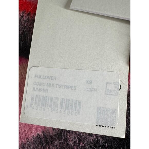Anthropologie Essentiel Antwerp Como Red Pink Stripe Sweater Jumper XS NWT $330 - Picture 8 of 10